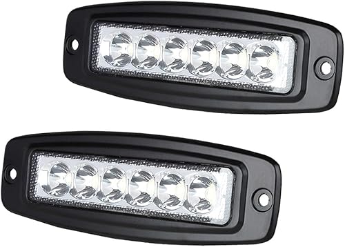 Miniatura 5 de Raycharm Mini barra de luz LED compacta de 6 pulgadas, montaje empotrado, 12-30 V, 18 W, 6000 K, 1800 lúmenes, color blanco superbrillante de 60 ,