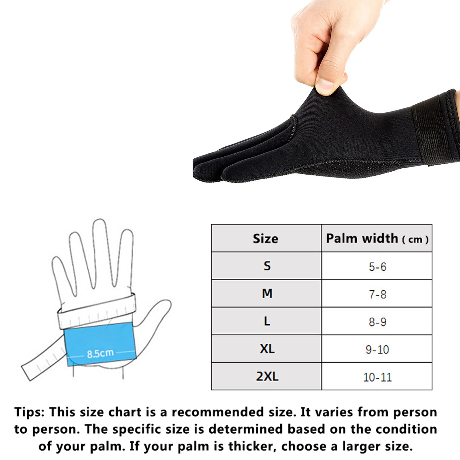 WYYHAA 3MM/5MM Neoprene Wetsuit Gloves for Men Women, Anti-Slip Keep Warm Scuba Diving Gloves with Adjustable Strap for Spearfishing Surfing Kayaking,3mm,M