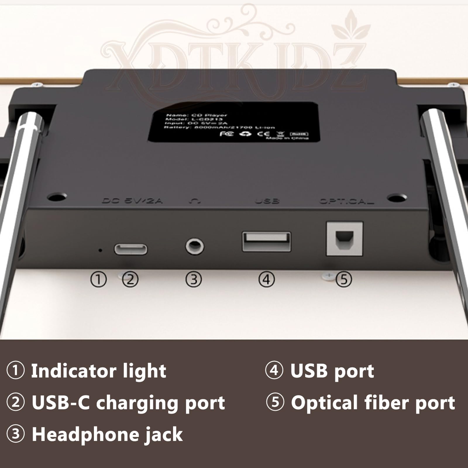 Montabile a parete Music Frame Lettore CD con USB, FM, Bluetooth e AUX Modalità per casa, corridoio e ufficio Decor