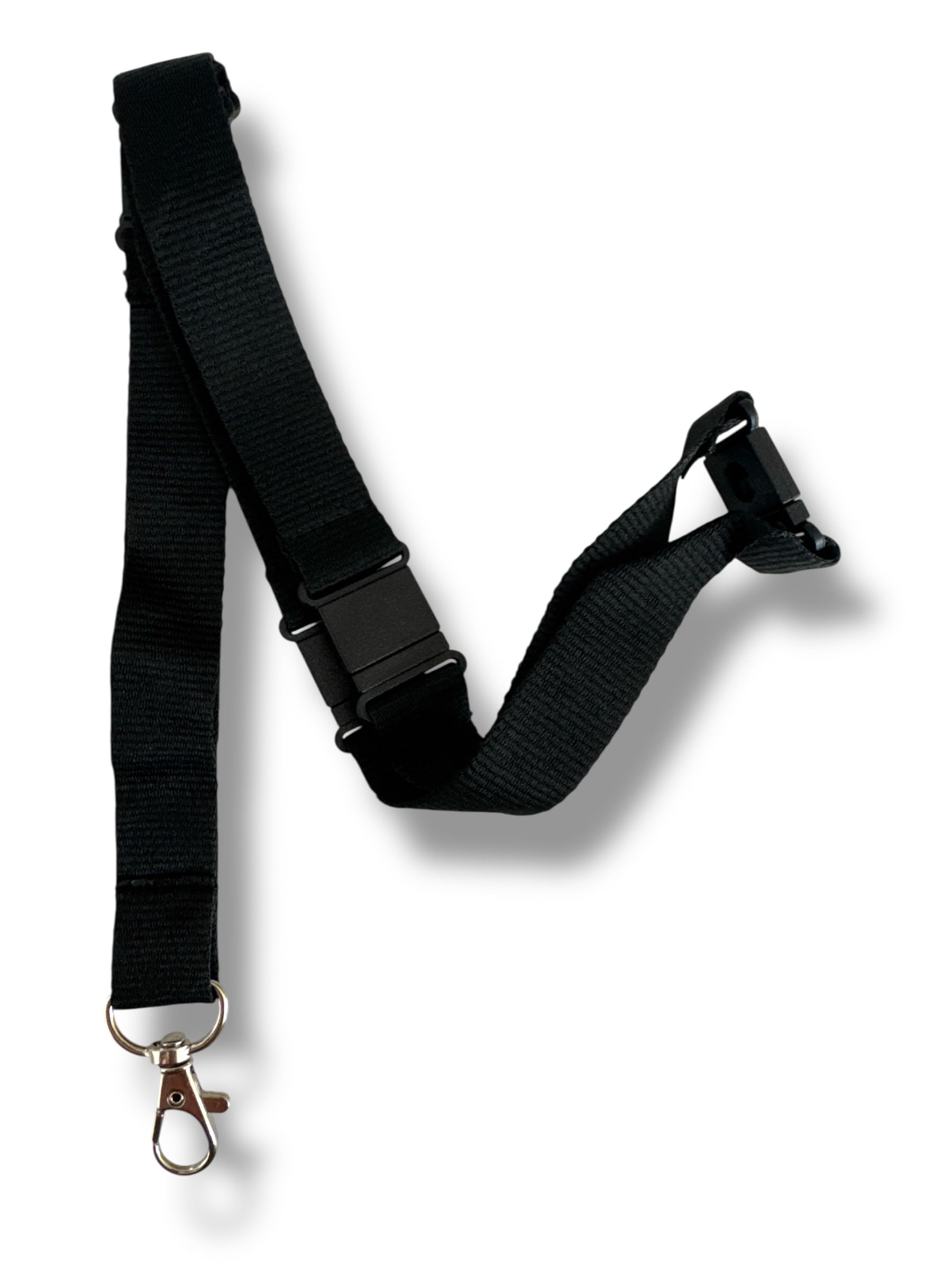 PAC Supplies Global 20mm Wide Colourful Neck Lanyard With 5 Point Safety Breakaway (10, Black)