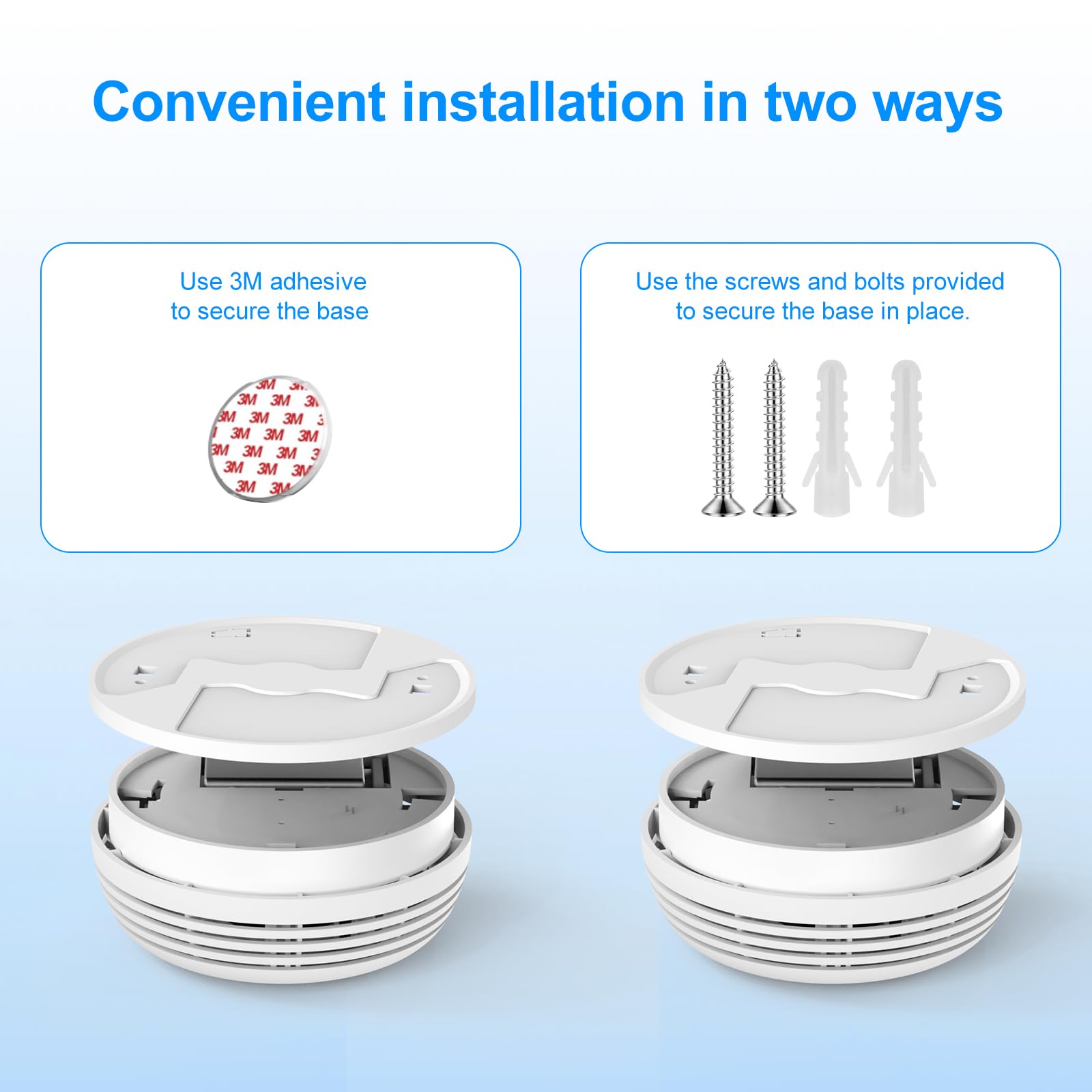 4 Pack Smoke Detector, Photoelectric Sensor Battery-powered Fire Smoke Alarm, LED warning light 85 dB alarm sound, low battery warning, mute and test buttons, suitable for living rooms, bedrooms, etc.