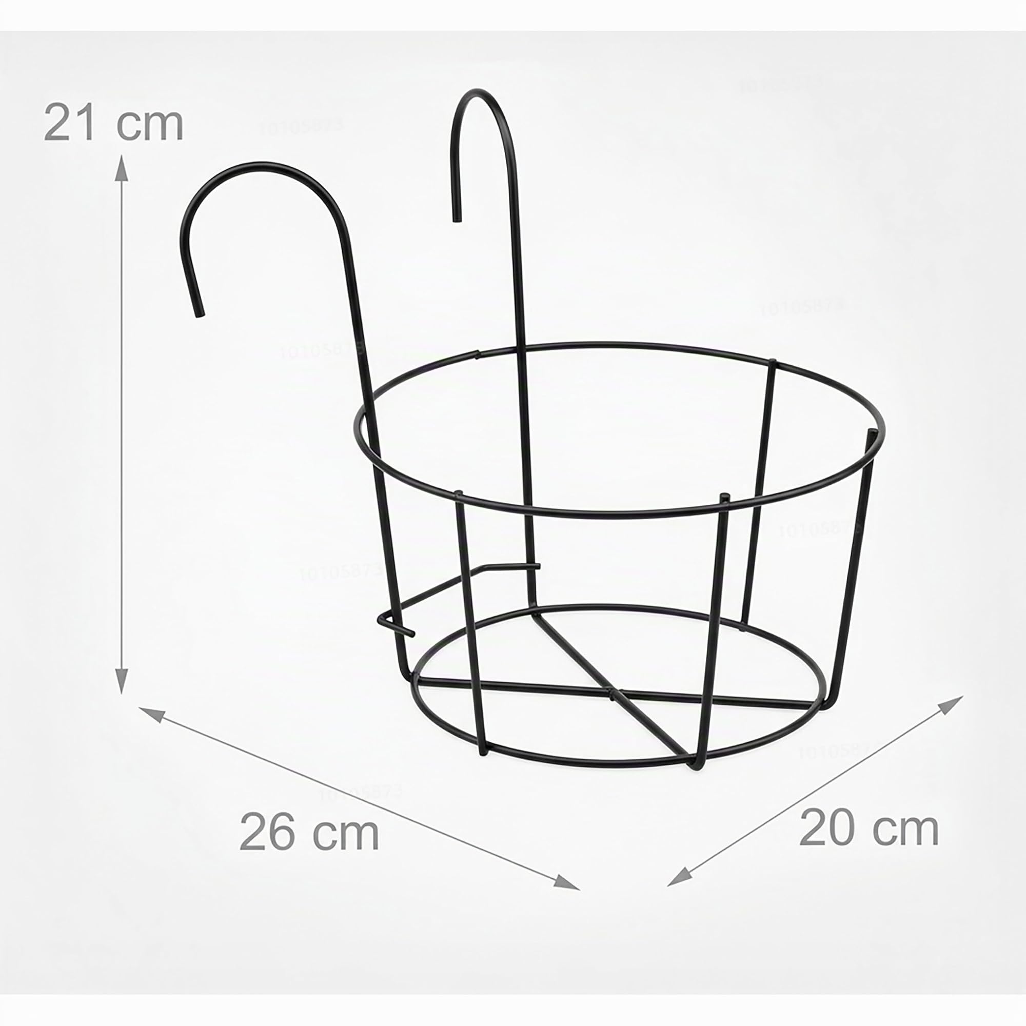 Relaxdays Portavasi da Appendere, Set da 6, HBT: 21 x 20 x 26 cm, Anti-ruggine, Balcone, Vaso