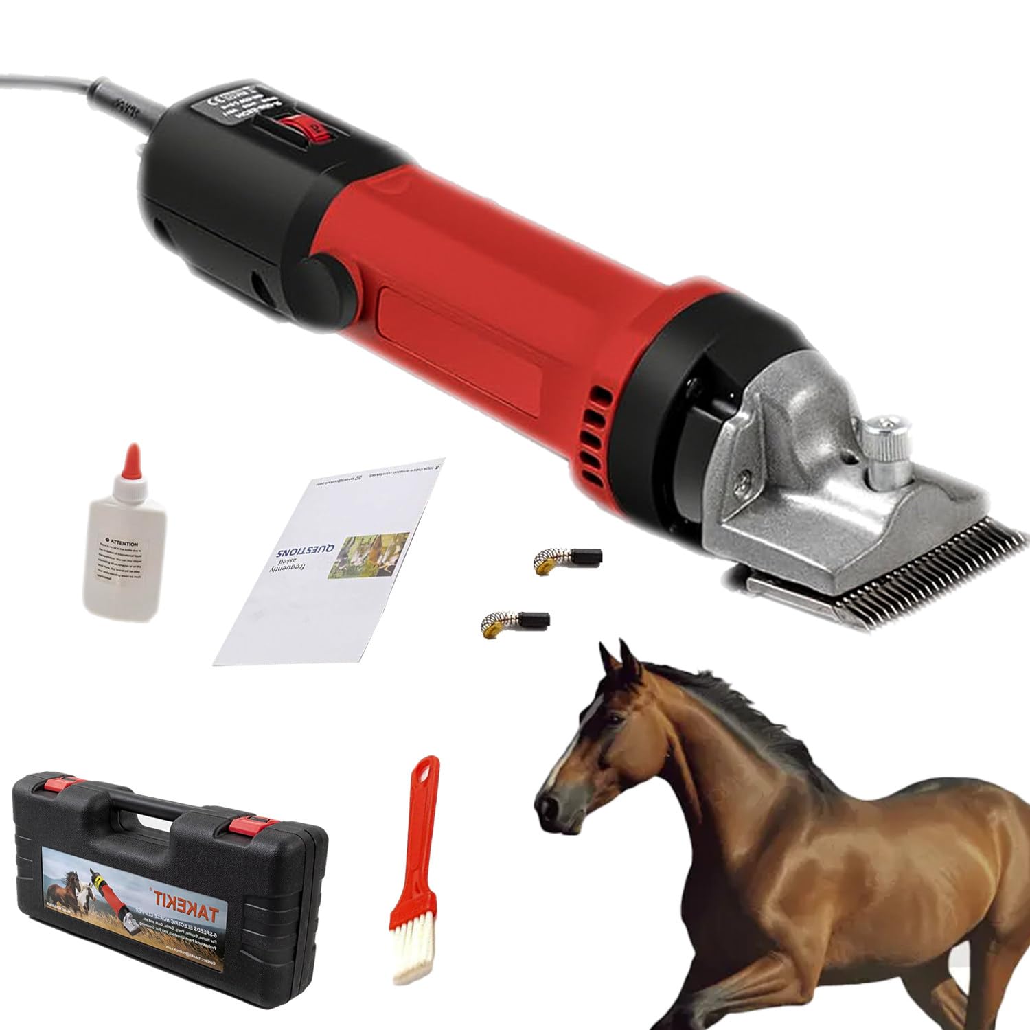 CelyToe 690W Professional Animal Grooming Clippers,6 Speed Adjustable Horse Clippers with Detachable Sharp Blades for Horses Cattle Donkeys Large Dogs Body Shaving 110V