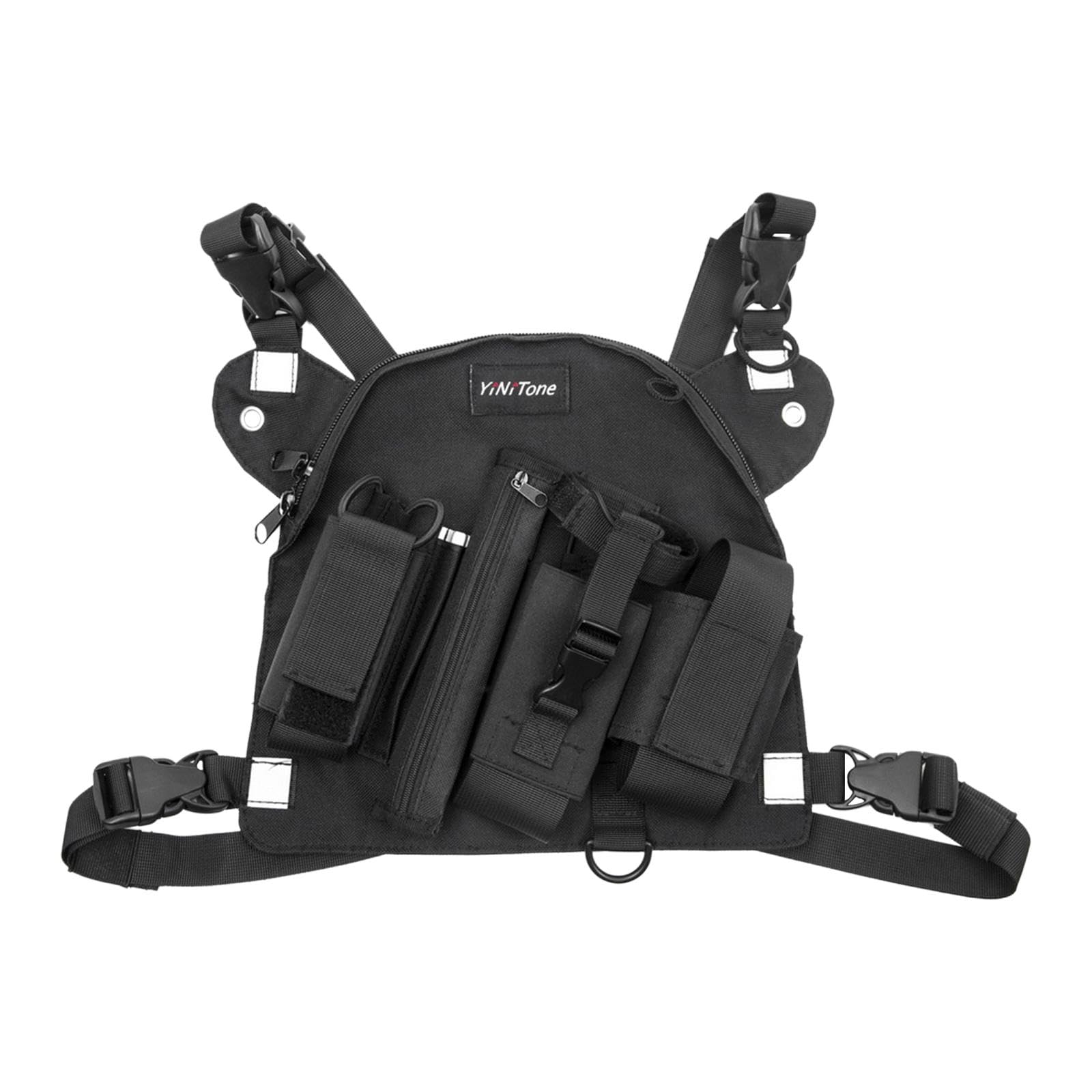 Gralara Arnés de Pecho Mochila Soporte de Hombro para Radio, Bolsillo, Arnés de Pecho para Radio para Acampar, Estilo un