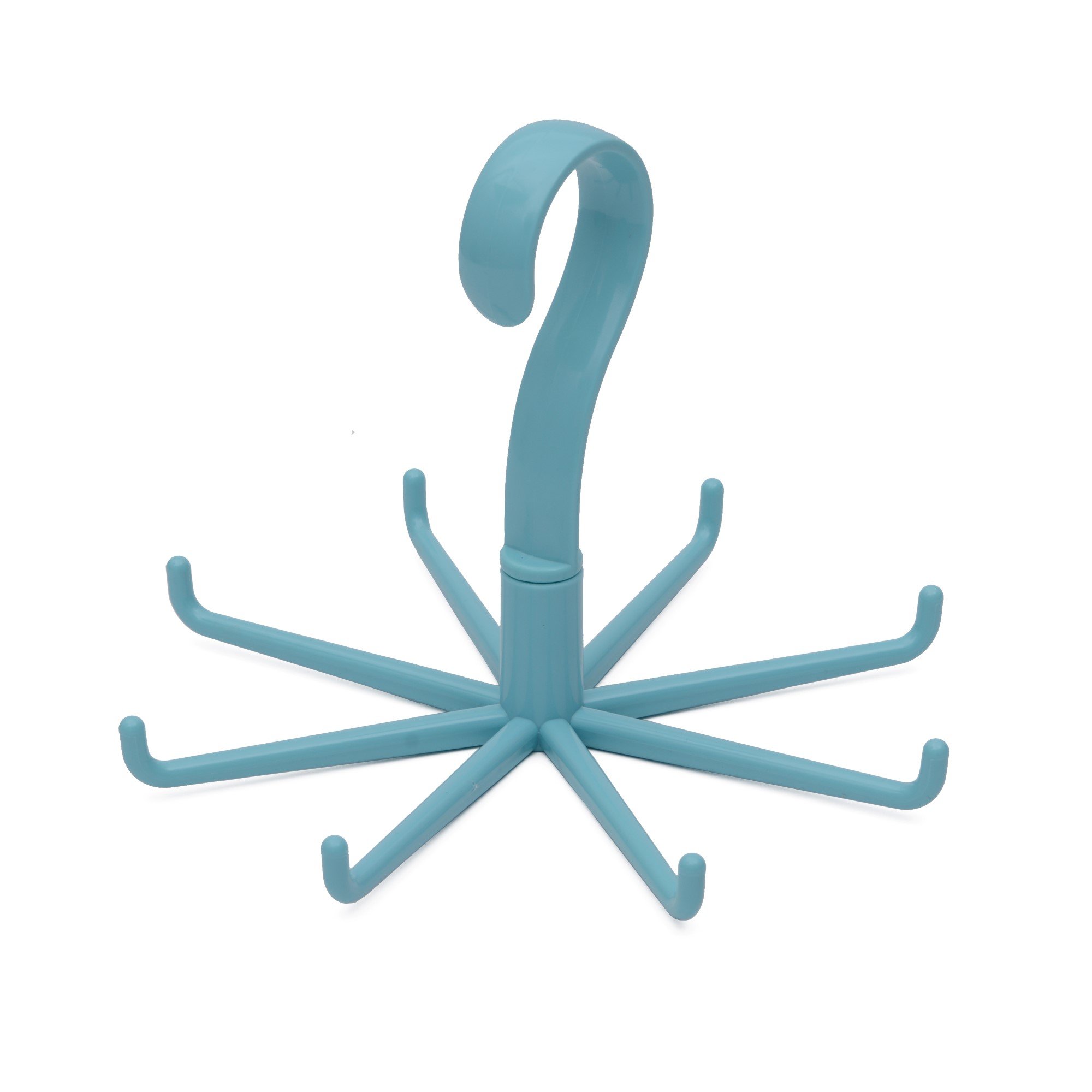 Store2508® Spinning Tie / Belt Rack Hanger 360 Degrees Rotation & 8 Hooks. (Blue)