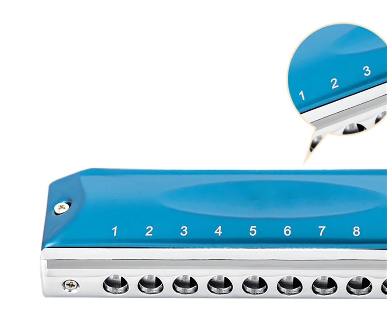 Harmonijka 10-otworowa harmonijka chromatyczna C z klawiszem | 10-otworowa harmonijka chromatyczna C Key Mouth Organ Performance Harmonijka dla początkujących(Blue)