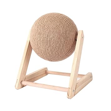 Cat Scratching Board Cat Toys Wooden Cat Scratching Balls Grind Claw Scratching Board Hand Wrapped Sisal Rope Ball Cat Climbing Frame Durable Cat Scratching Post Pet Supplies