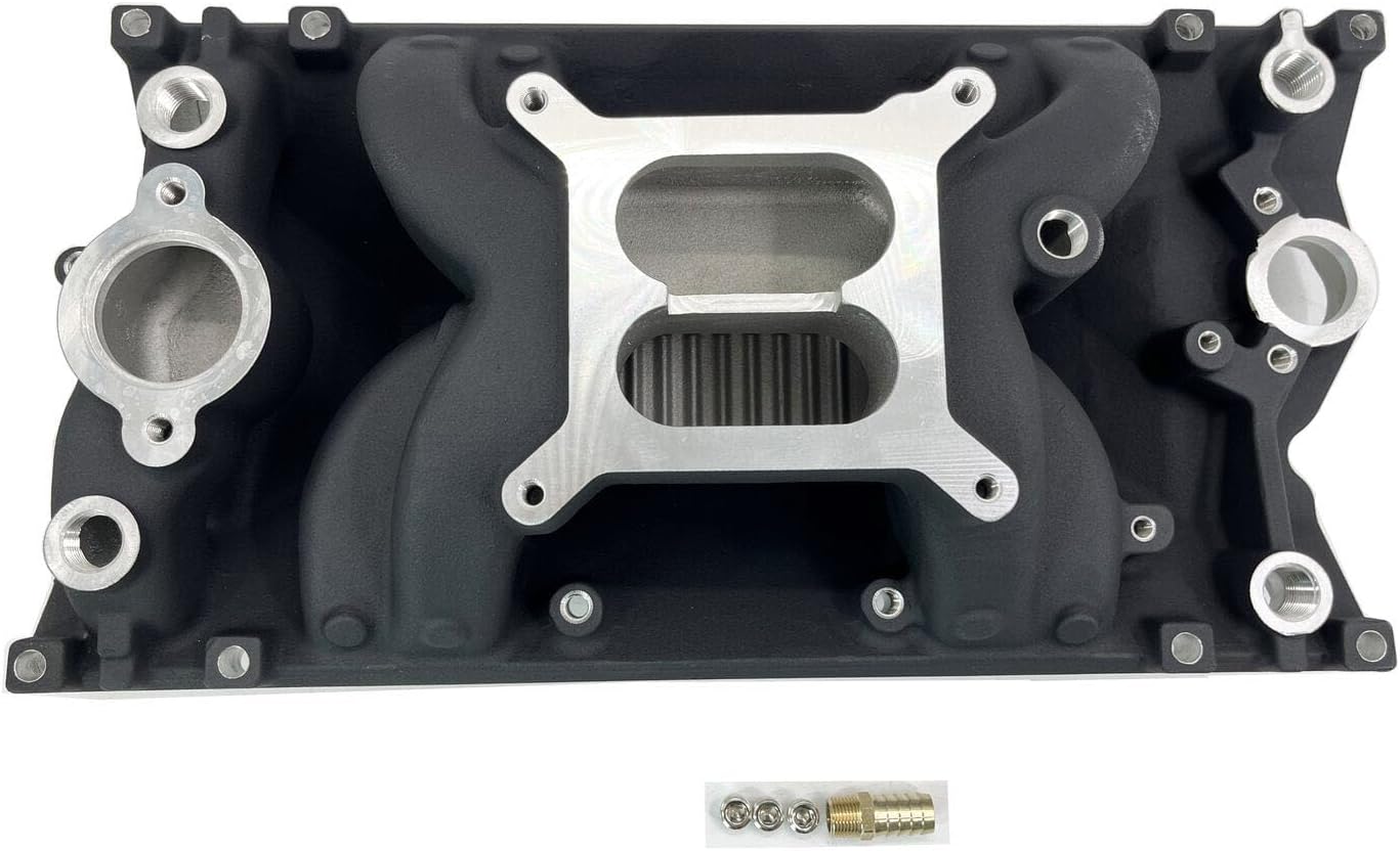Air Gap Aluminum Intake Manifold for SBC Small Block Chevy Vortec 350 1996-up Black