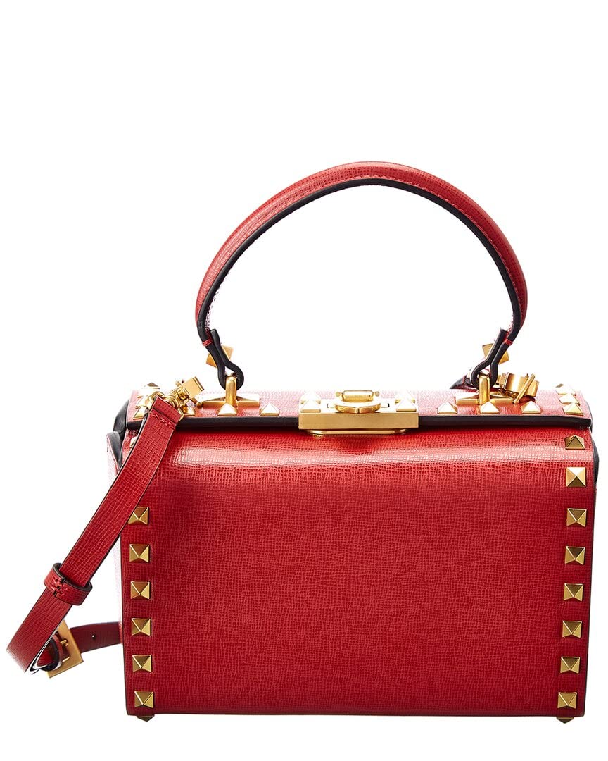 Valentino Rockstud Alcove Grainy Leather Clutch