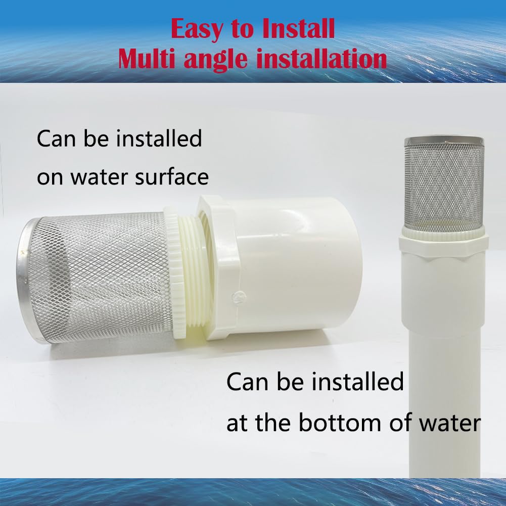 DN80 3 inch Suction Strainers Stainless Steel Filter Cover Connected to DN80/3 inch PVC Water Pipe Used to Remove Debris and Reduce Solid Entry — Amazon image 6