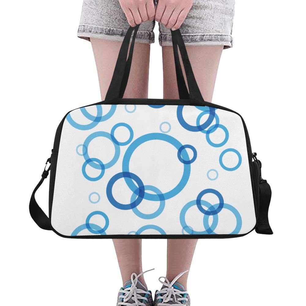 Reopx Bubble Colorful Circle Model Large Yoga Gym Totes Fitness Handbags Travel DFel Bags Shoulder Strap Shoe Pouch For Exercise Sport Luggage For Girl Men Womens Outdoor