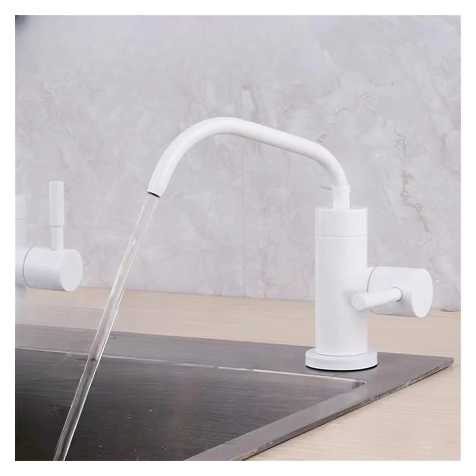 Faucet Stainless Steel Direct Drinking Purifier Tap for Sink Bathroom Vanity Mixer - High Flow Filtration System, Durable Kitchen Water Filter Faucet (Bianco A)