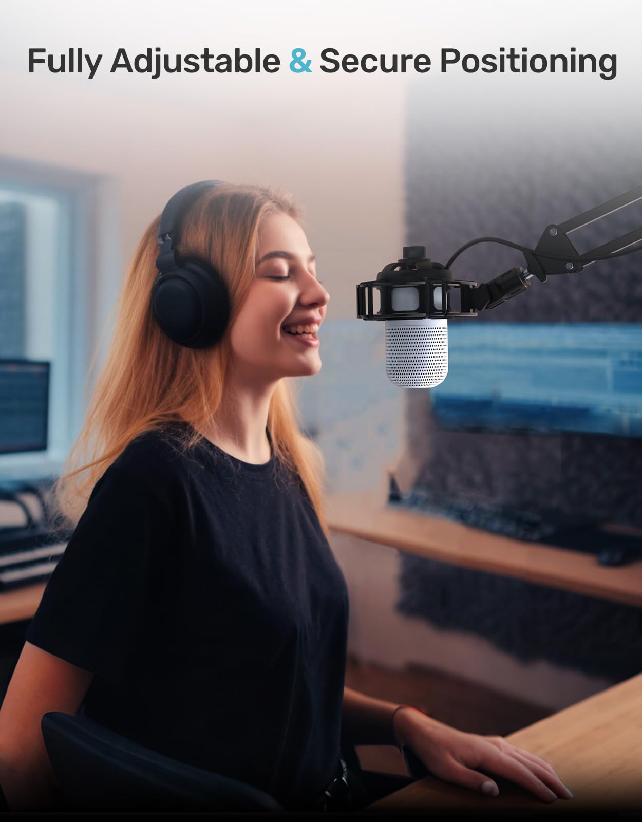 Soporte elástico para micrófono Razer Seiren con suspensión antivibración, soporte de micrófono con adaptador de tornillo compatible con micrófono Razer Seiren V3 Mini USB V2