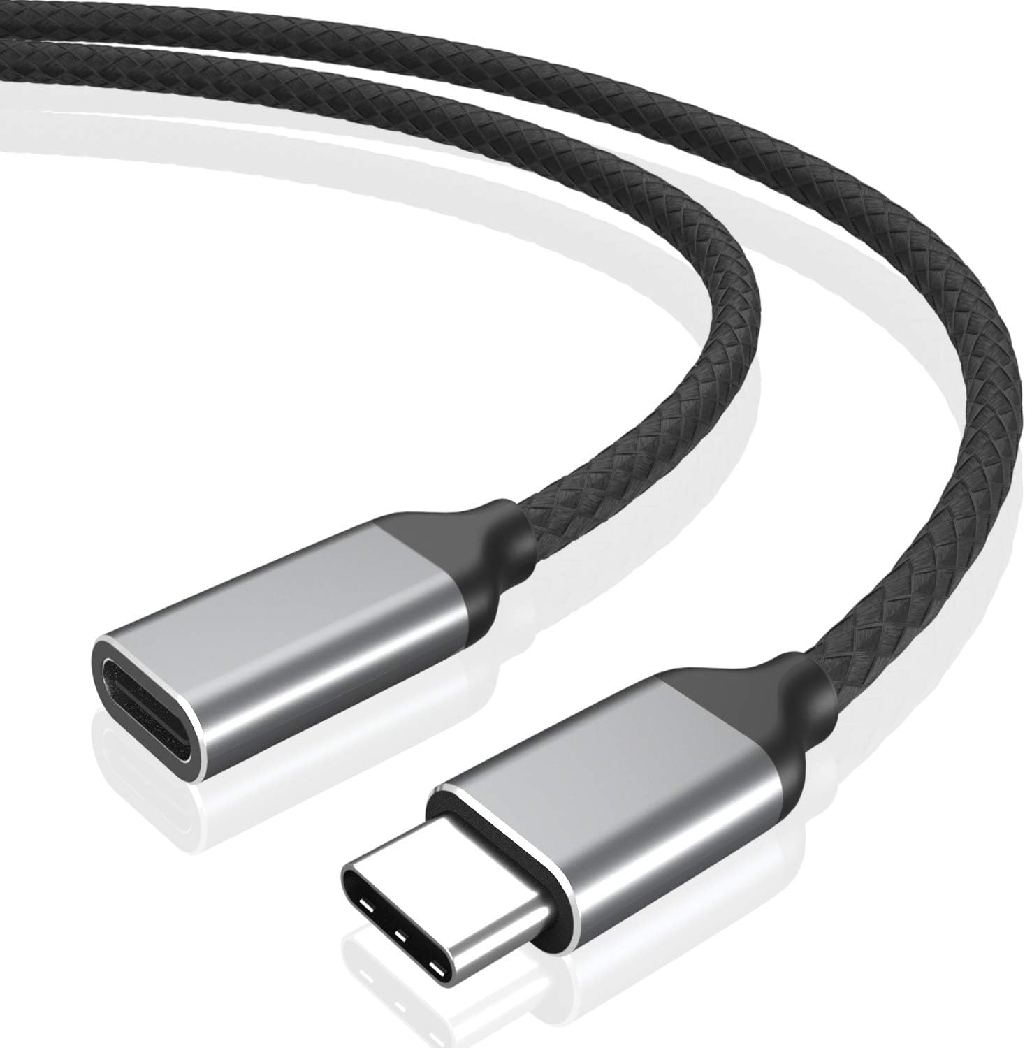 USB-C Extension Cable, HUIRID USB Type C 3.1 Fast Charging & Audio/Video Sync Transfer Data Extend Cord Compatible for Nintend o S Witch Thunderbol t 3 Pixel 2/3/xl/xxl MacBook Pro, Huawei p30. (6FT)
