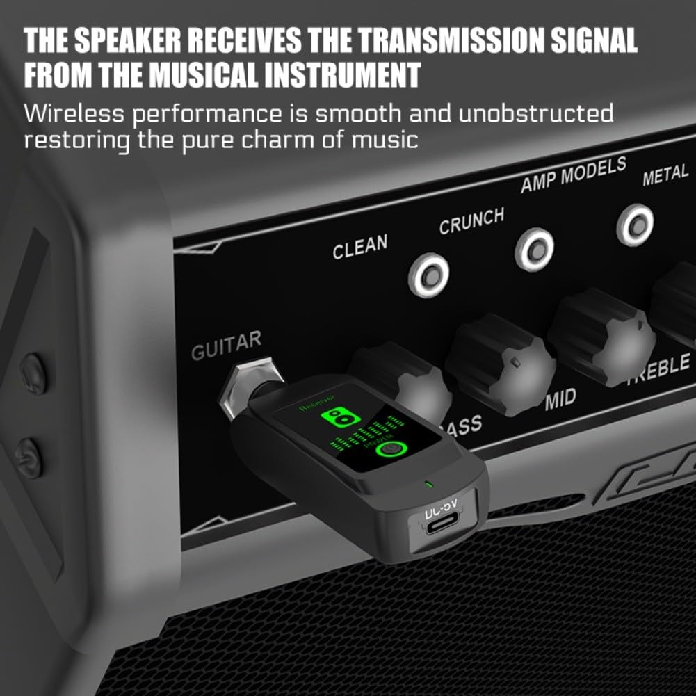 Système de guitare sans fil rechargeable, émetteur-récepteur de portée de 50 m pour guitare électrique, transmission audio (un à un)