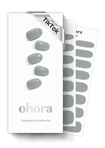 ohora N Cream Fog - Tiras de uñas de gel semicuradas, funcionan con cualquier lámpara para uñas, de larga duración, incluye 2 almohadillas de