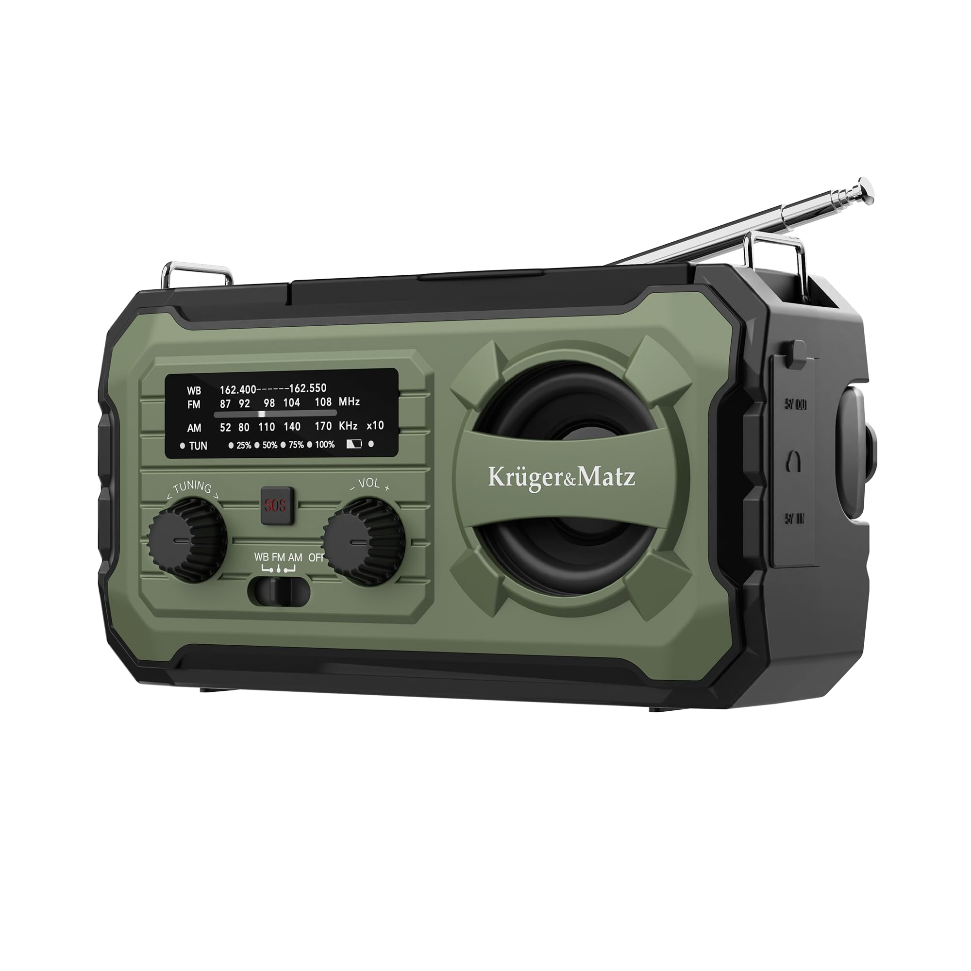 Radio solarne przenośne SOS powerbank 10000mAh latarka dynamo Kruger&Matz