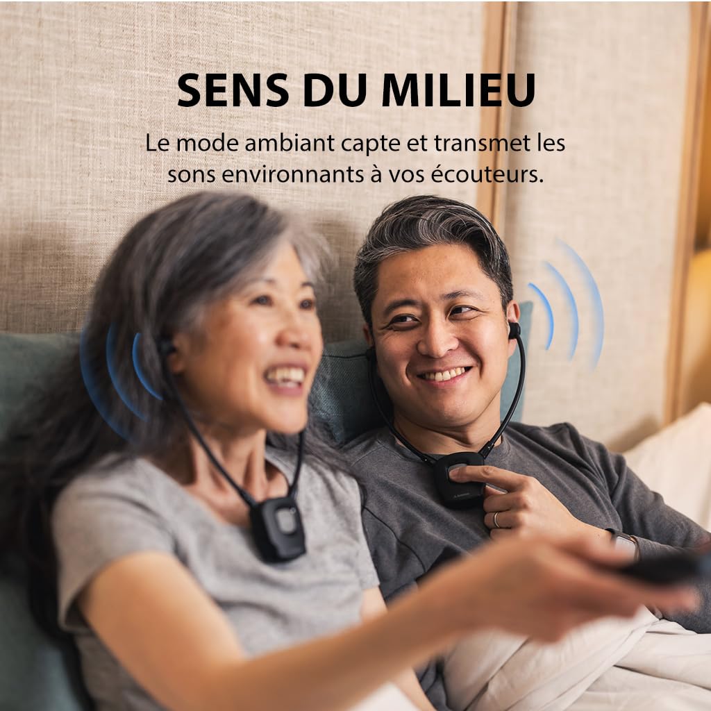 Avantree HT3831 – Casque TV sans Fil pour Seniors avec Contrôle du Volume L/R, Son Ambiant, 3 Modes EQ, Extensible Jusqu’à 10 Casques, Familles & Établissements de Soins