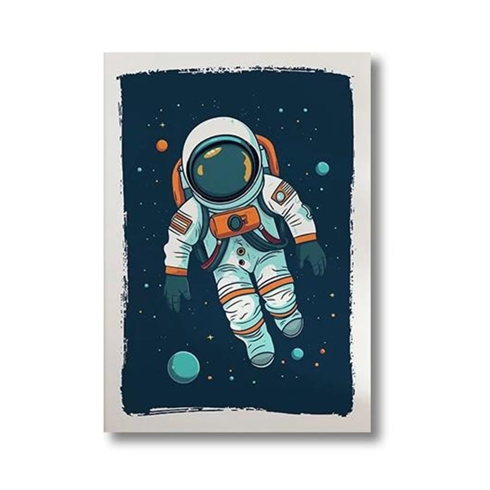 Tableau déco nature astronaute : affiche imprimée espace et peinture sur toile