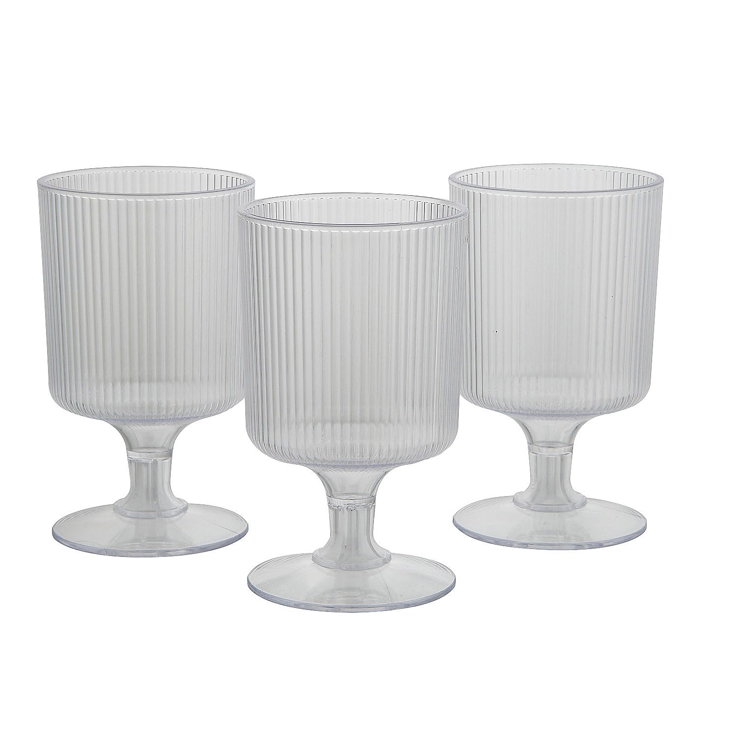 Fun Express 8 oz. Vintage Modern Amber Plastic Ribbed Highball Glasses – 12 Count