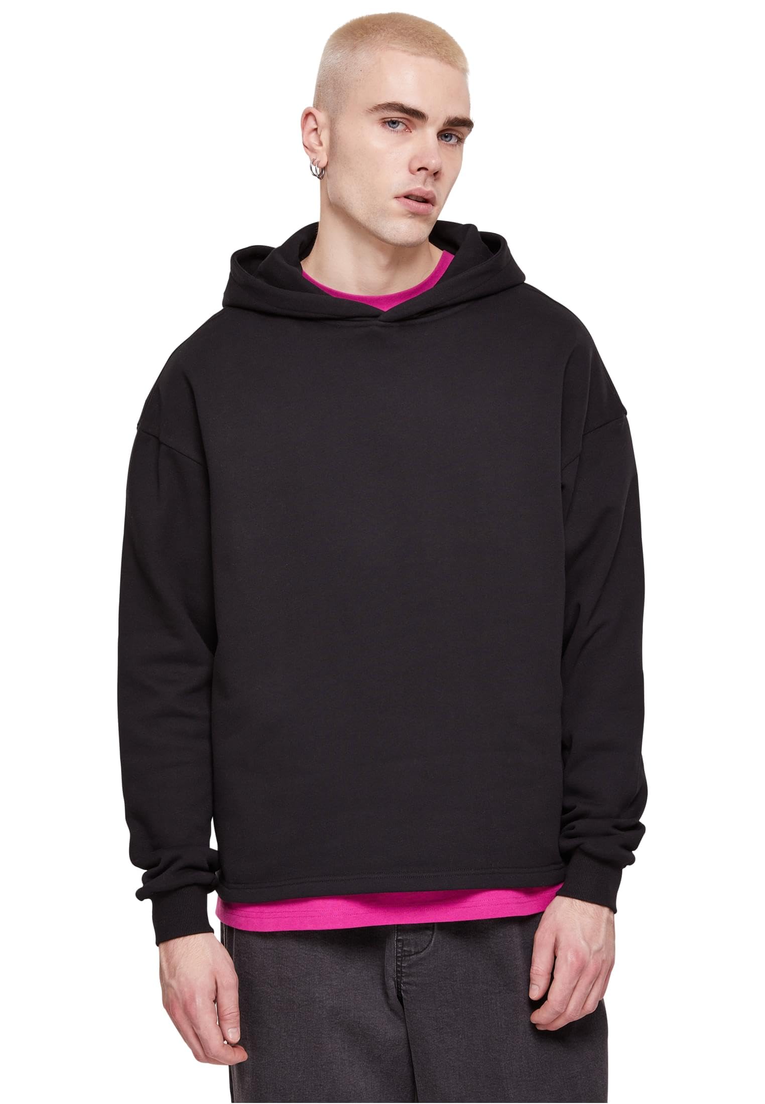 Urban Classics Men's Organic Loose Hoody Hooded Sweatshirt, Black, L
