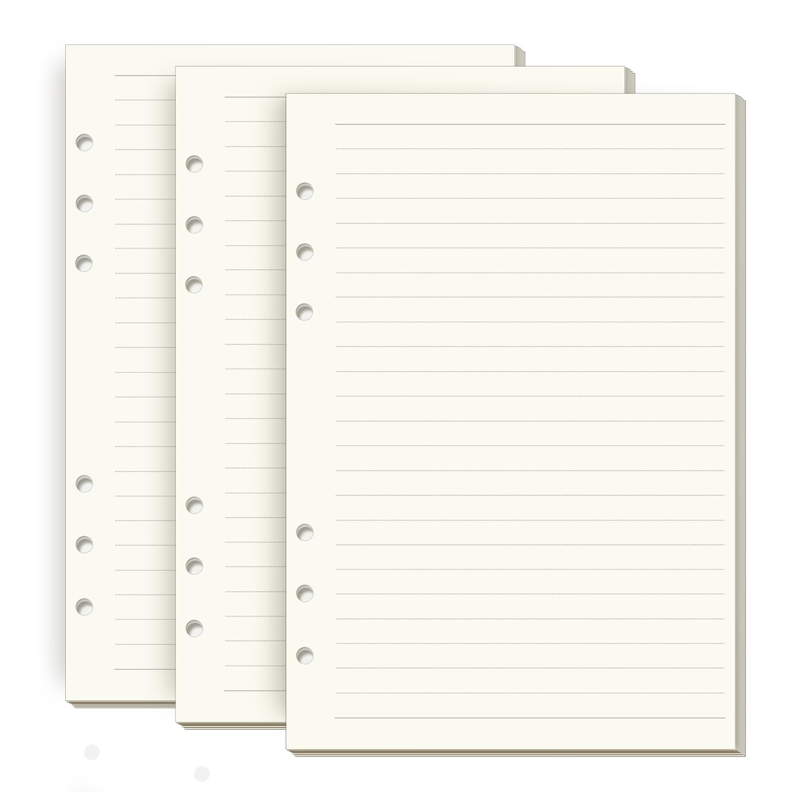 SKYDUE Segregator A5 do ponownego napełniania, papier w linie, 135 arkuszy, wkłady do segregatora, do 6-otworowych, 21 x 14,2 cm