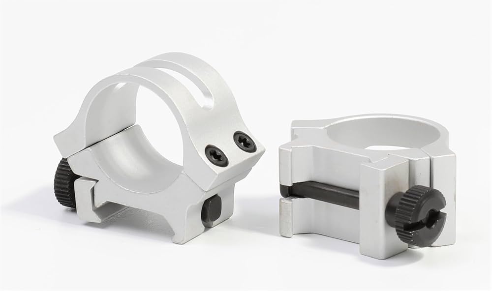 Hammers 1" Low Profile Scope Rings - Matte Silver For Weaver/Picatinny Rails
