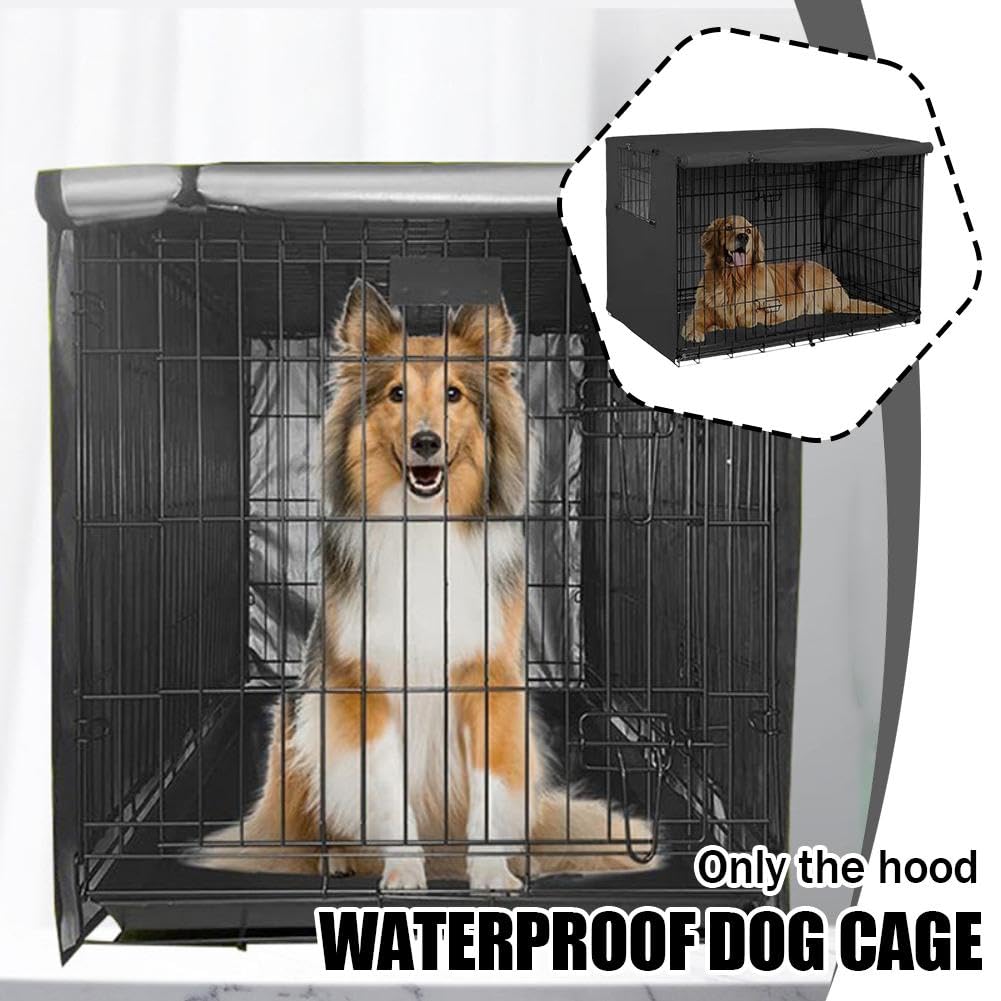 Housse de cage pour chien Oxford coupe-vent avec fenêtre respirante pour chien, convient aux caisses, à la plupart des fils