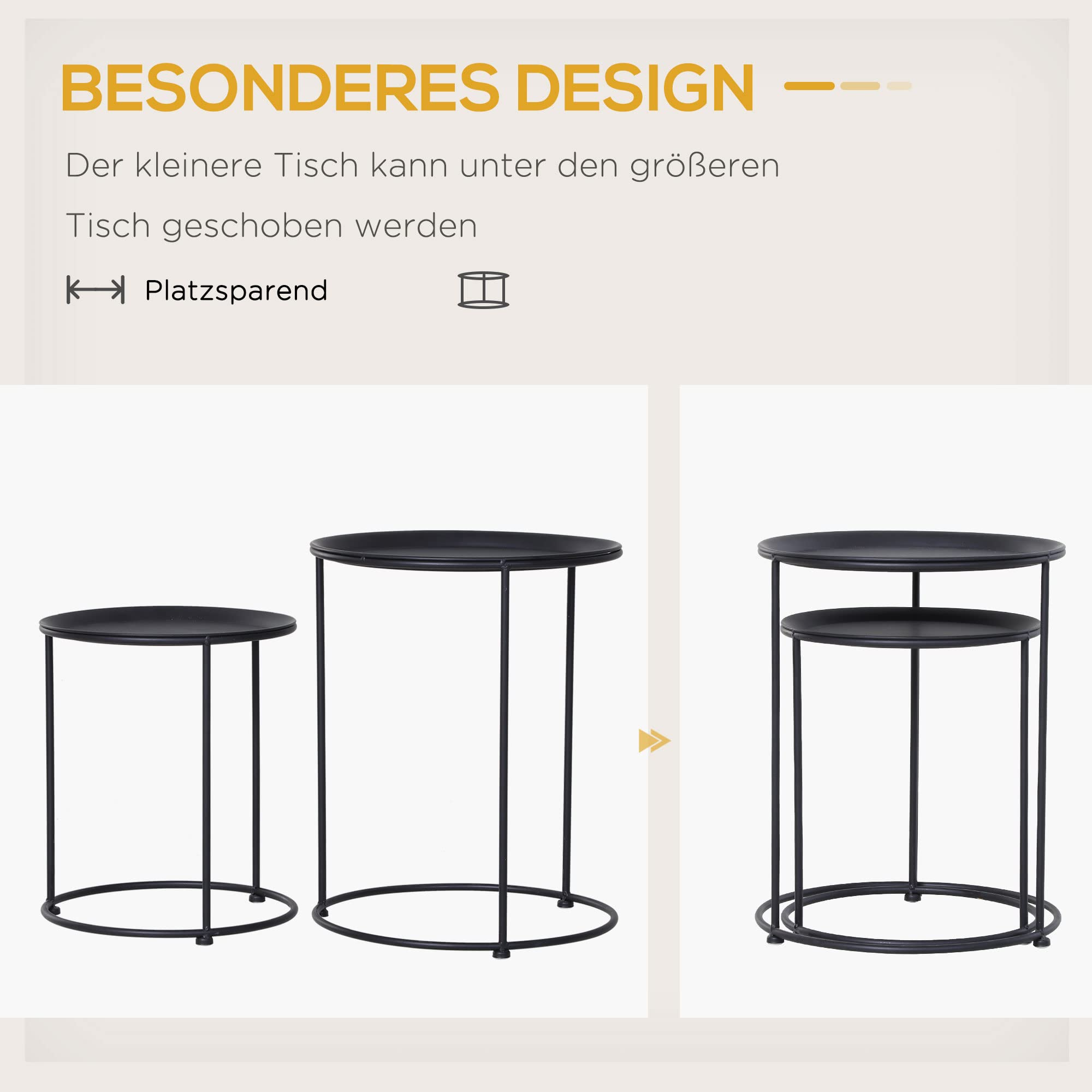Set van 2 bijzettafels robuust doorleefd hardhout - De Woon Winkel