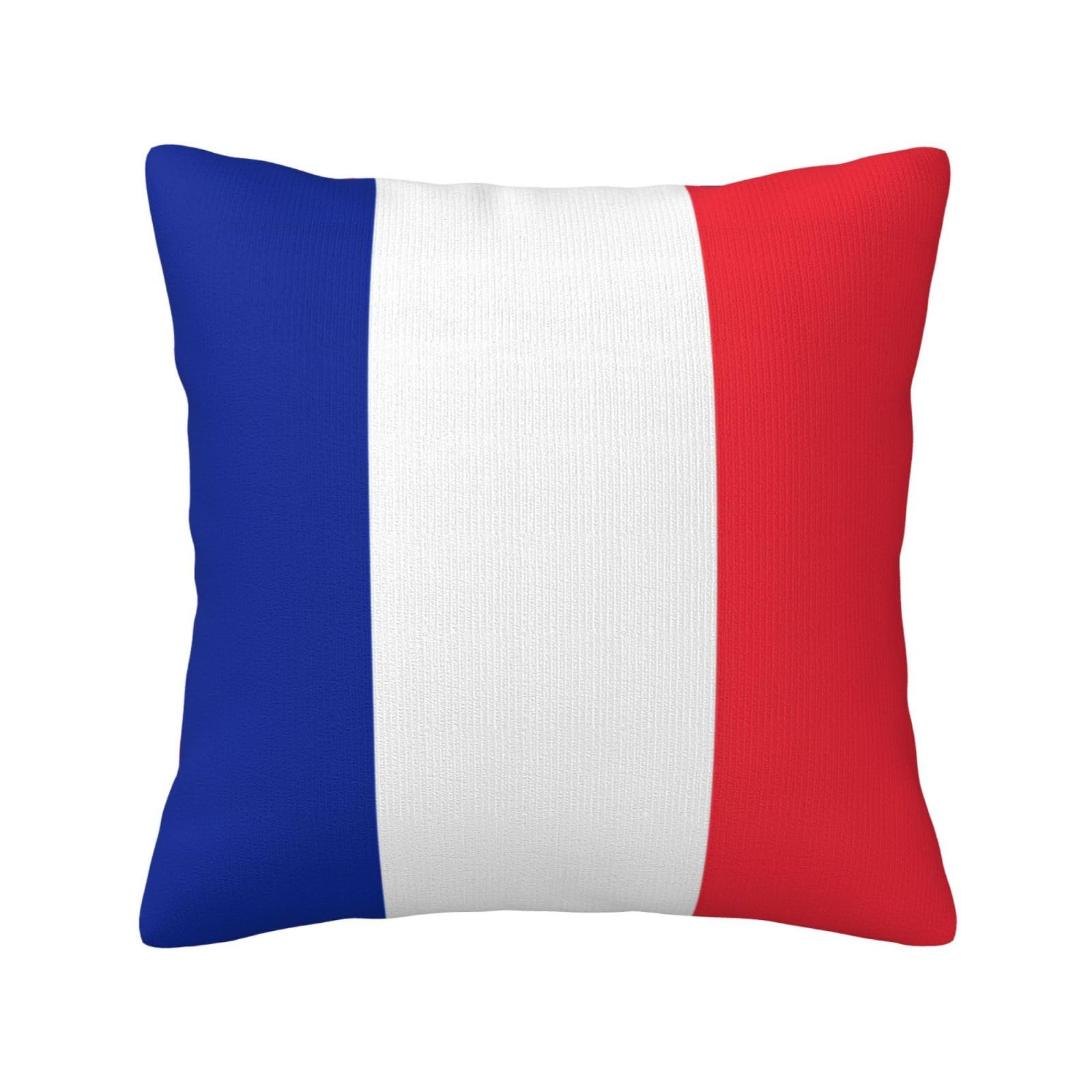 French flag Print Decorative Throw Pillow Covers for Sofa, Outdoor and World Cup Celebrations