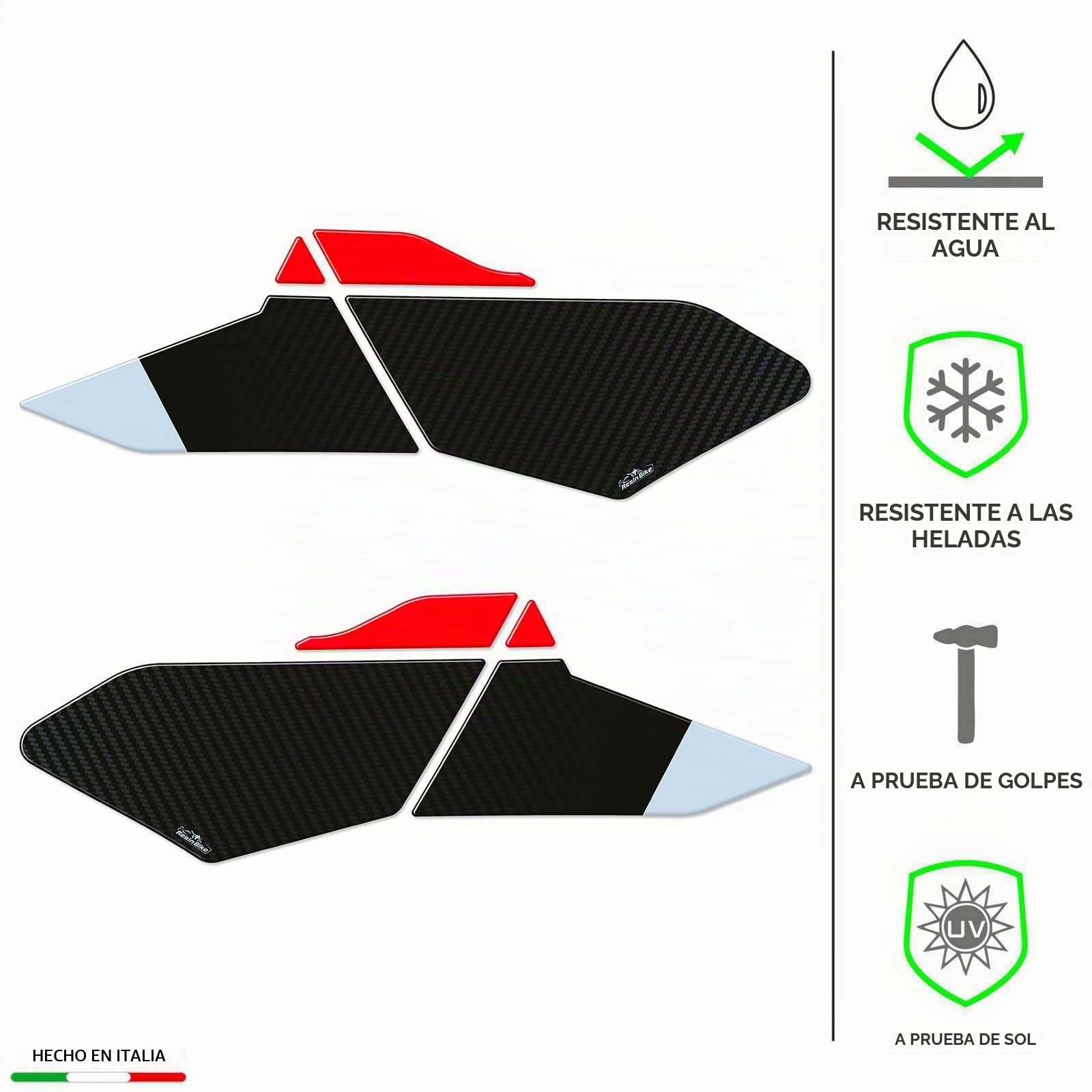 Resin Bike Adhesivos de Moto Compatibles con BMW R 1300 GS Trophy 2023-2026. Protección para Bastidor Central de Choques y Arañazos de Moto. Adhesivo 3D Resinado - Made in Italy