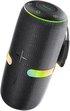 YESIDO 30W Powerful Bass TWS Stereo Bluetooth Speaker   RGB Light Effects, IPX6 Waterproof, 10 Hours Uninterrupted Music Experience, YSW22, Black