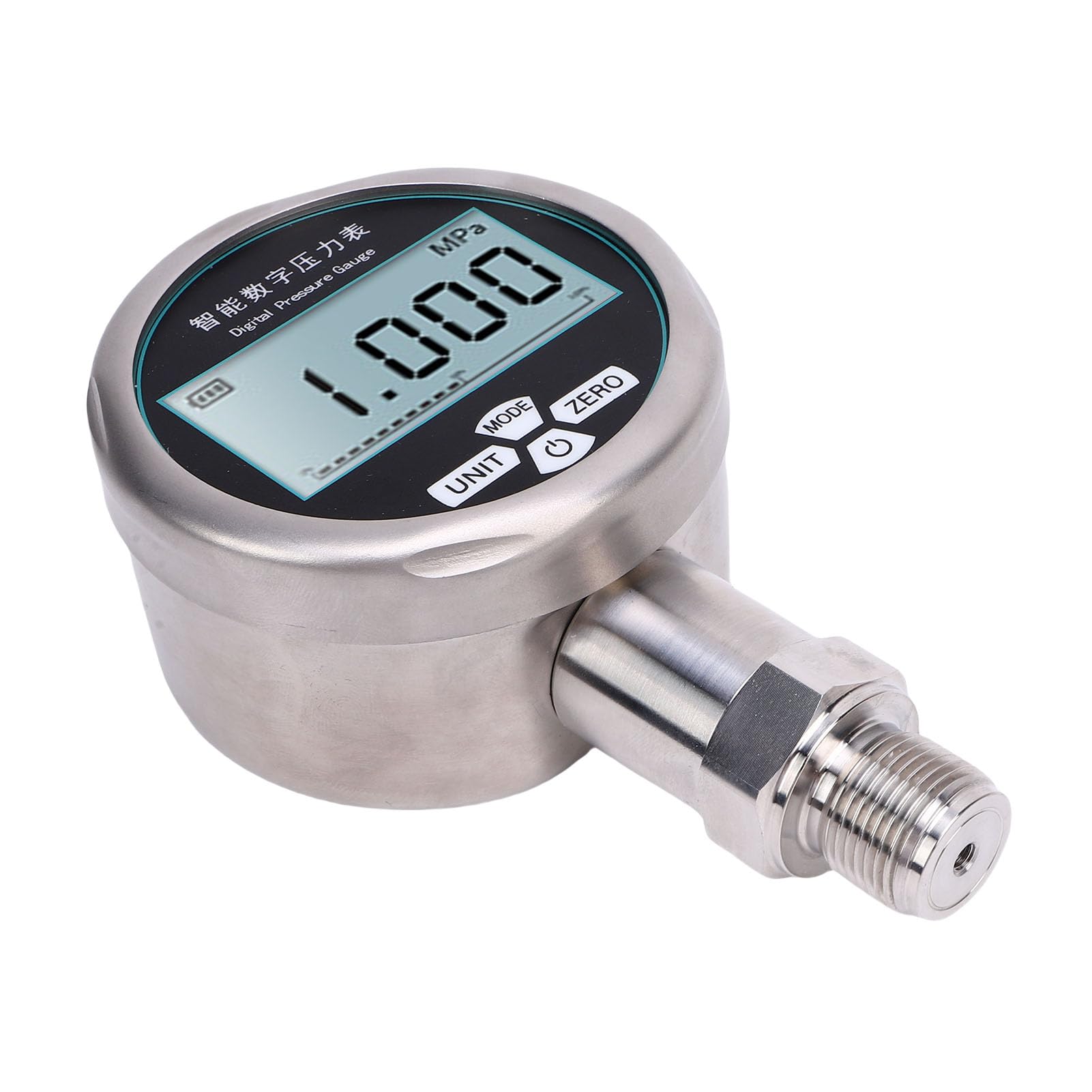 Generic Medidor de Presión Digital, Construcción de Acero Inoxidable, Precisión de Pantalla de 5 Dígitos, Ideal para Medir la Presión del Líquido del Gas del Petróleo del Agua en Diversas Aplicaciones