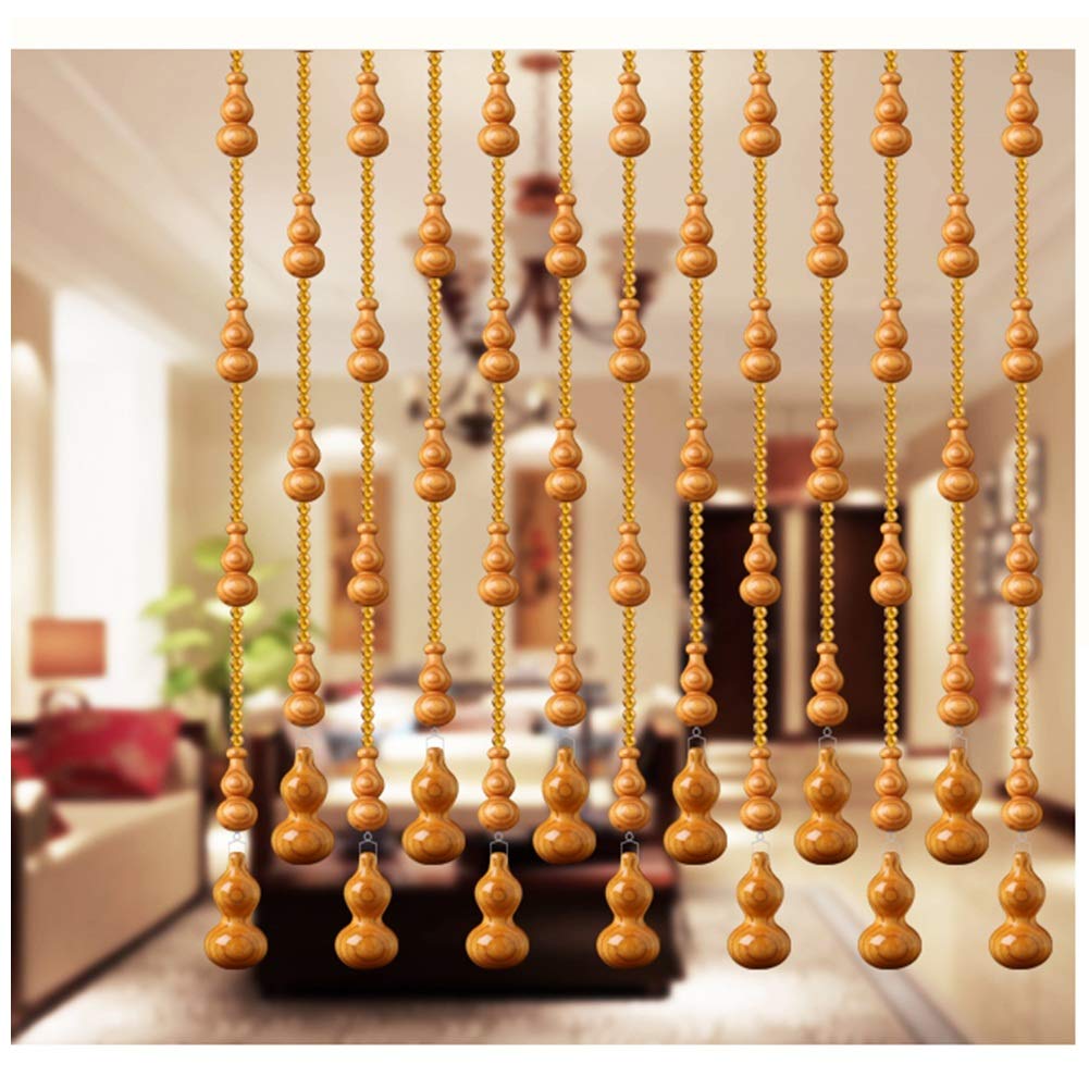 Rideaux de perles de porte en bois pour cacher un placard ouvert