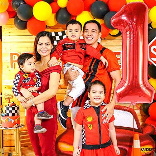 Image of Katchon, 40 Inch Red Number 1 Balloon For 1st Birthday Decorations