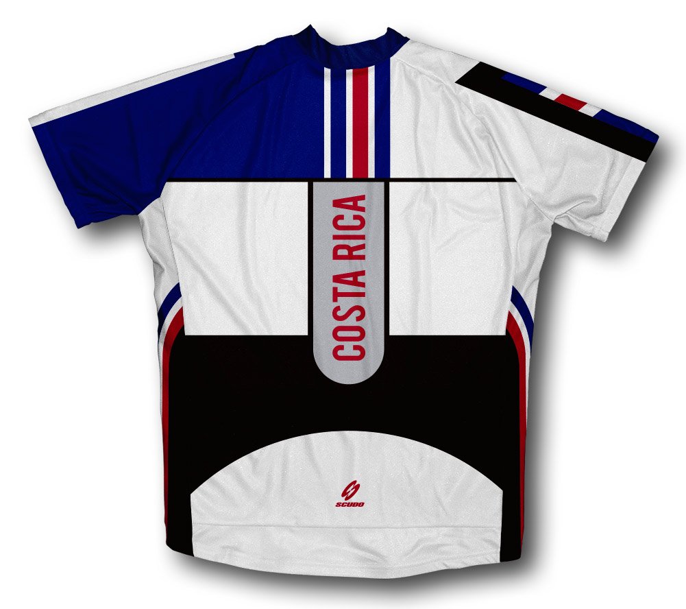 ScudoPro Costa Rica Short Sleeve Cycling Jersey for Men - Size 4XL White