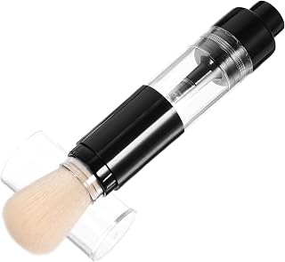 Press Powder Brush Portable Nylon Fibre Makeup Brush for Women | Loose Powder Use, Plastic Handle, Beginner Friendly, Compact Size, Easy to Carry