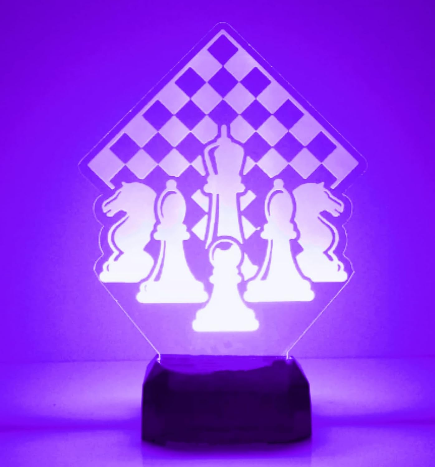 3D Chess Night Light Lamp Illusion Night Light 16 Color Changing Table Desk Decoration Lamps Gift Acrylic Flat ABS Base USB Cable Toy