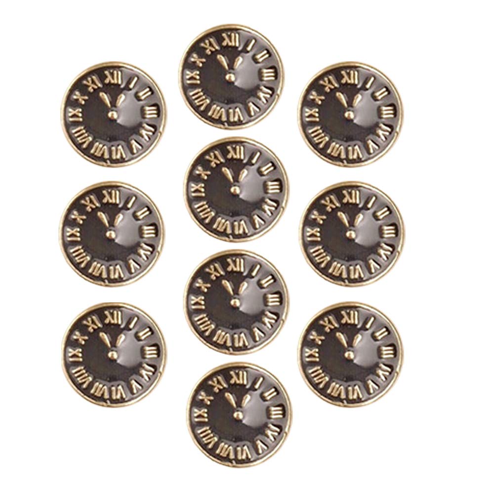 Acxico 10Pcs Fashion Vintage 3D Clock Design Nail Art Decoration Charm Alloy Nail DIY Crafts Accessories Black
