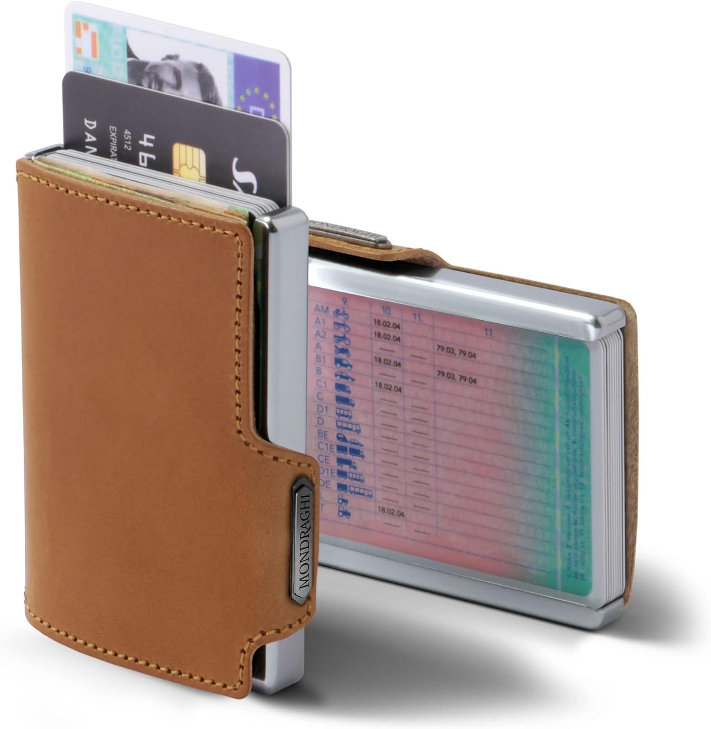 Mondraghi Mini-Wallet and Card Holder Made in Italy CARAMEL