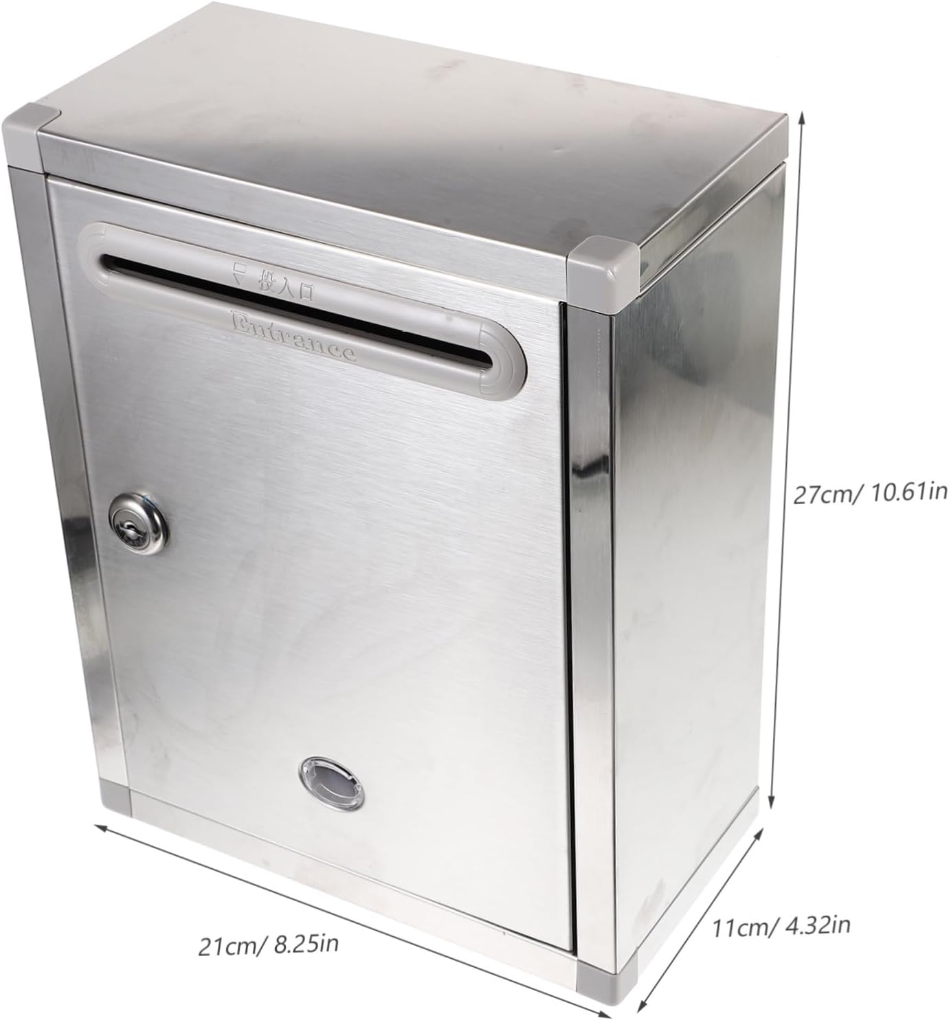 Secure Mailbox Wall Mount No Drill Large Mailboxes for Wall Rust Stainless Steel Mailbox for Front Door Random Color