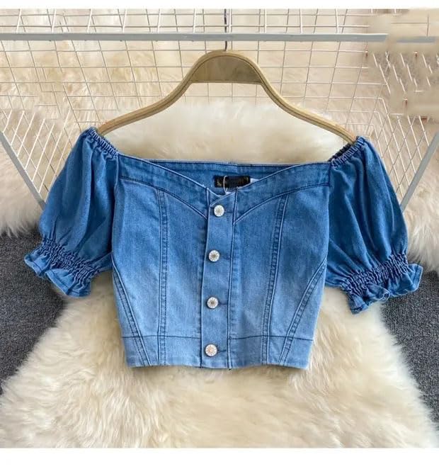Women Gradient Color Crop Tops And High Waist Split Skirt Women Outfit Set Denim Skirts Suits3