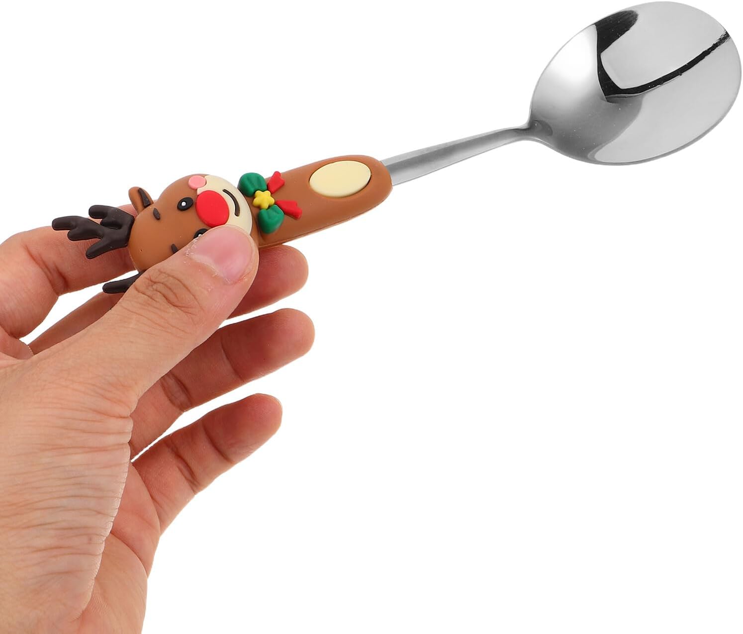 4pcs Christmas Tableware Stainless Steel Dessert Forks Spoons Xmas