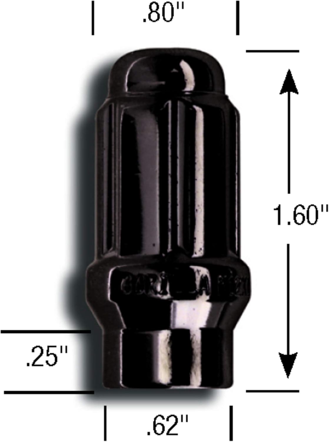 Gorilla Automotive 21133ETBC Black 12mm x 1.50 Thread Size Chrome Finish Small Diameter 5-Lug Kit, (Pack of 20)