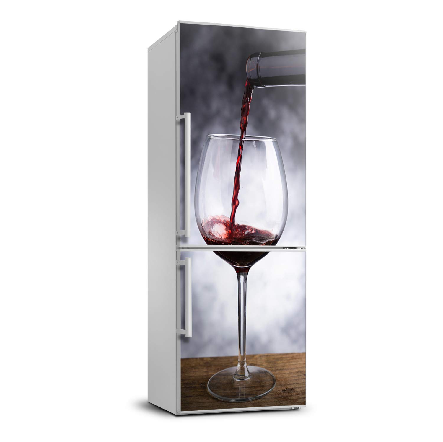 Decoración de cocina moderna con vinilo para nevera 70x190 cm vino tinto