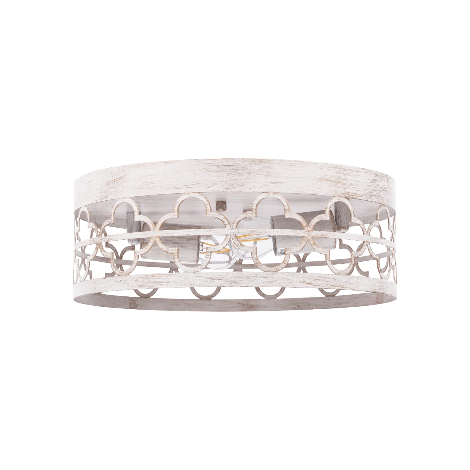 YM sky Semi Flush Mount Ceiling Light Fixture, Modern Farmhouse Lighting, Antique White Finish Ceiling lamp for Kitchen, Dining Room, Hallway, Bedroom, Living Room - 13 inch