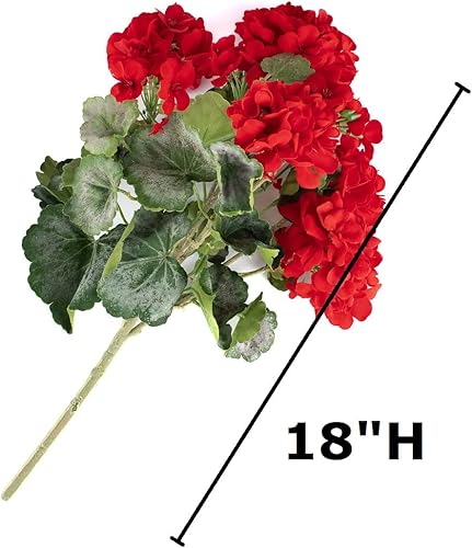 Miniatura 2 de Factory Direct Craft Arbusto de hoja de geranio artificial abigarrado, vegetación protegida contra rayos UV para arreglos de verano en interiores o