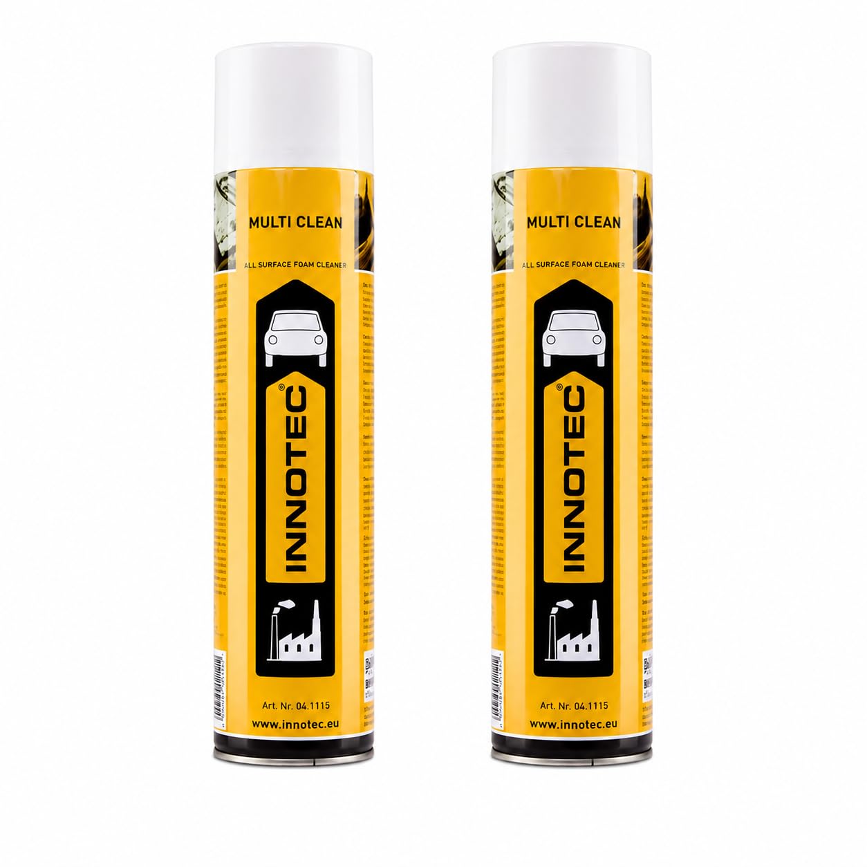 2 Stück Innotec Multi Clean - Universal Schaumreiniger 600 ml Lederreinigung Polsterreinigung Autositzreinigung Innenraumpflege - Aktivschaum für nahezu allen Flächen - Reinigt schnell, effizient