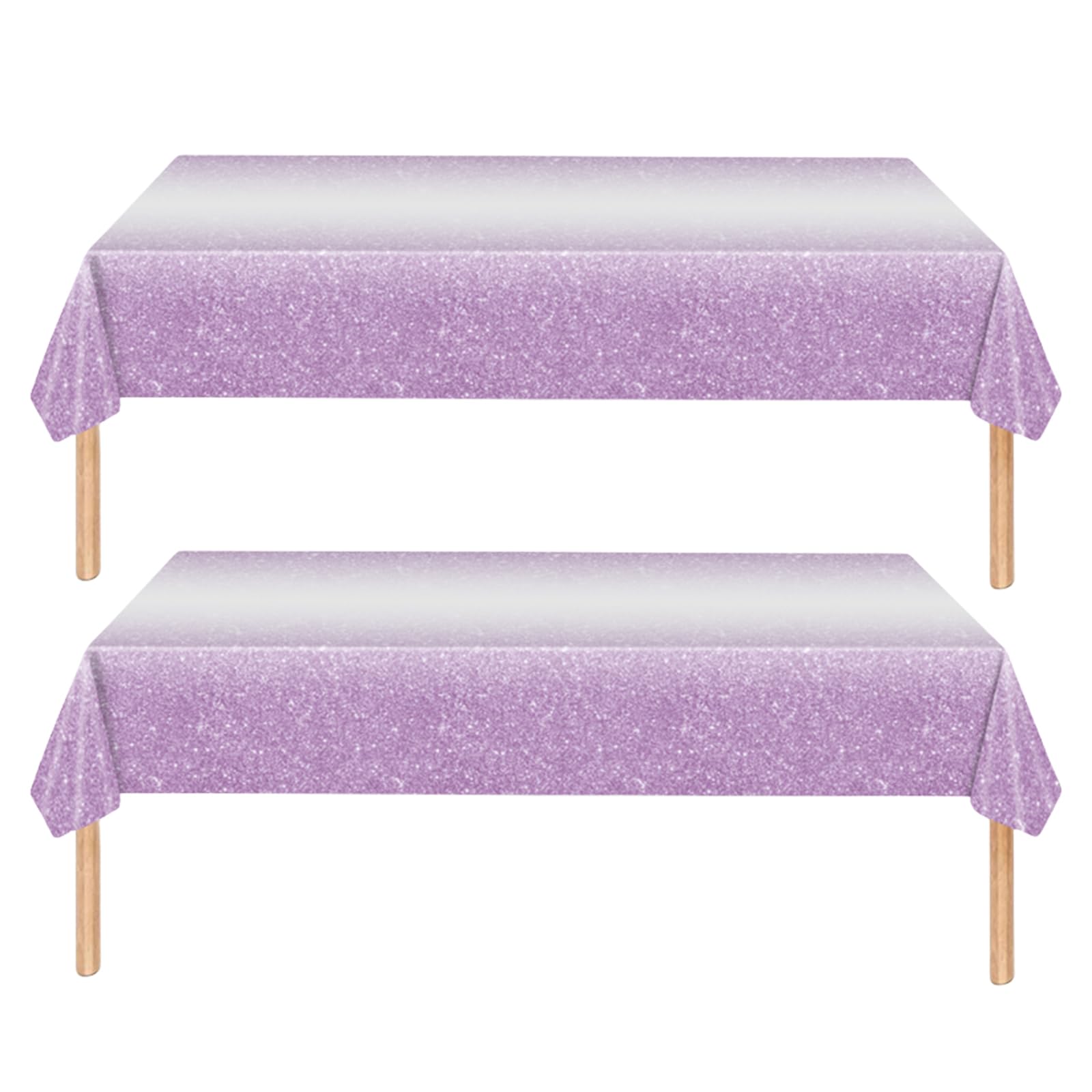 2Pcs 137*274cm Sparkling Purple Party Disposable Tablecloth Decorations for Boys Girls Party Decor,Soild Shinny Birthday Party Table Cloth,for Kids Birthday Party Favor Christmas Picnic Party