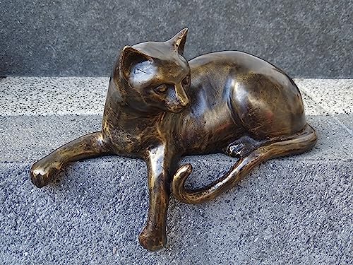 IDYL Bronze-Skulptur Liegende Katze
